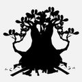 Logo of Bonsai tree, silhouette of bonsai, Detailed image, Vector illustration. Royalty Free Stock Photo