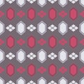 Japanese Hexagon Diamond Row Vector Seamless Pattern