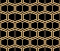 Japanese Hexagon Line Vector Seamless Pattern