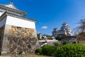 Japanese Himeiji castle with blue sky Royalty Free Stock Photo