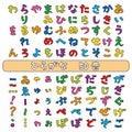 Japanese hiragana fonts,color Royalty Free Stock Photo