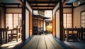 Japanese house in the japanese style with a window and door Royalty Free Stock Photo