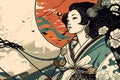 A Japanese imitation of ancient ukiyo-e paintings of women AI Generation