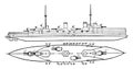 Japanese Imperial Navy Kongo Class Battlecruiser, vintage illustration