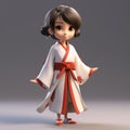 Japanese-inspired Cartoon Character In White Robe: Nora