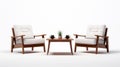 Japanese Inspired Reclining Chairs And Coffee Table Set