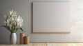 Japanese-inspired White Frame With Flowers: Hyper-realistic Window Treatment