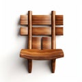 Japanese-inspired Wooden Chair: A Puzzle-like Art Piece For Display Royalty Free Stock Photo