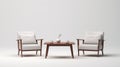 Japanese-inspired Wooden Chairs And Coffee Table For Elegantly Formal Spaces