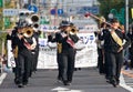 Japanese Japanese marching band performs in parade Royalty Free Stock Photo