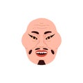 Japanese Kabuki theater mask vector icon, Asian mythology culture symbol, authentic art colored theatrical man face Royalty Free Stock Photo