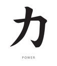 Japanese kanji sign for power chikara Royalty Free Stock Photo