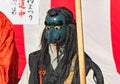 Japanese Karasu-Tengu crow dressed in Suzukake kimono during the Shimokitazawa parade festival.