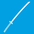 Japanese katana icon white