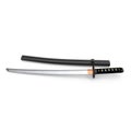 Japanese Katana Sword with sheath on white. 3D illustration Royalty Free Stock Photo
