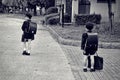 Japanese kids at Ohori park, Fukuoka city, Japan.