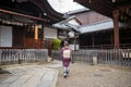 Japanese Kimono Portrait back view photography. Kyoto, Japan.