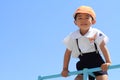 Japanese kindergarten child on the jungle gym Royalty Free Stock Photo