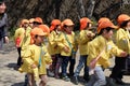 Japanese kindergarten kids in field trip Royalty Free Stock Photo