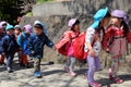 Japanese kindergarten kids in field trip Royalty Free Stock Photo