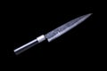 Japanese kitchen knife - yanagi sashimi knife isolated on black