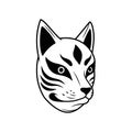 Stylized Japanese Kitsune Mask Illustration Royalty Free Stock Photo