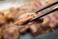 Japanese Kobe beef with chopstick Royalty Free Stock Photo