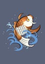 Japanese koi fish graphic Royalty Free Stock Photo