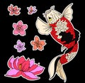 Japanese koi fish vector isolate on white background.