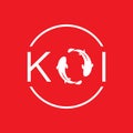 Japanese Koi Logo Template. Koi Fishes Logo. Luck, prosperity and good fortune. Animal, asian Royalty Free Stock Photo