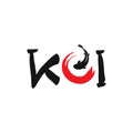 Japanese Koi Logo Template. Koi Fishes Logo. Luck, prosperity and good fortune. Animal, asian Royalty Free Stock Photo