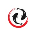 Japanese Koi Logo Template. Koi Fishes Logo. Luck, prosperity and good fortune. Animal, asian Royalty Free Stock Photo