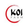 Japanese Koi Logo Template. Koi Fishes Logo. Luck, prosperity and good fortune. Animal, asian Royalty Free Stock Photo