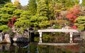 Japanese Kokoen Garden with maple tree Royalty Free Stock Photo
