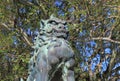 Japanese Komainu lion dog stature Royalty Free Stock Photo