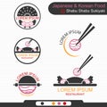 Japanese And Korean Food Shabu Shabu Sukiyaki Restaurant Logo - Vector Royalty Free Stock Photo