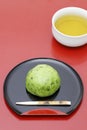 Japanese kusa mochi dessert Royalty Free Stock Photo