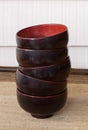 Japanese lacquer bowls Royalty Free Stock Photo