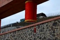 japanese lantern, A Chinese red paper lantern with a height of approx. 45 cm, an Royalty Free Stock Photo