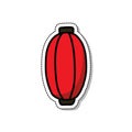 Japanese lantern doodle icon, vector illustration