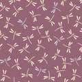 Japanese lavender color dragonflies pattern