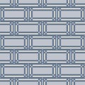 Japanese Line Brick Vector Seamless Pattern