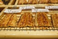 Japanese local food, grilled eel in the local market, Nishiki Market