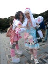 Japanese Lolita Fashion Girls Cosplaying in the Park