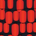 Japanese long lantern seamless pattern