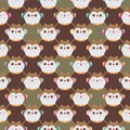 Japanese lucky owl diamond side seamless pattern