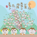 Japanese lucky owl tree hang