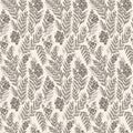 Japanese Luxury Leaf and Branch Fall Vector Seamless Pattern Royalty Free Stock Photo
