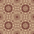 Japanese Luxury Octagon Flower Vector Seamless Pattern