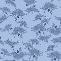 Japanese Luxury Wild Flower Vector Seamless Pattern